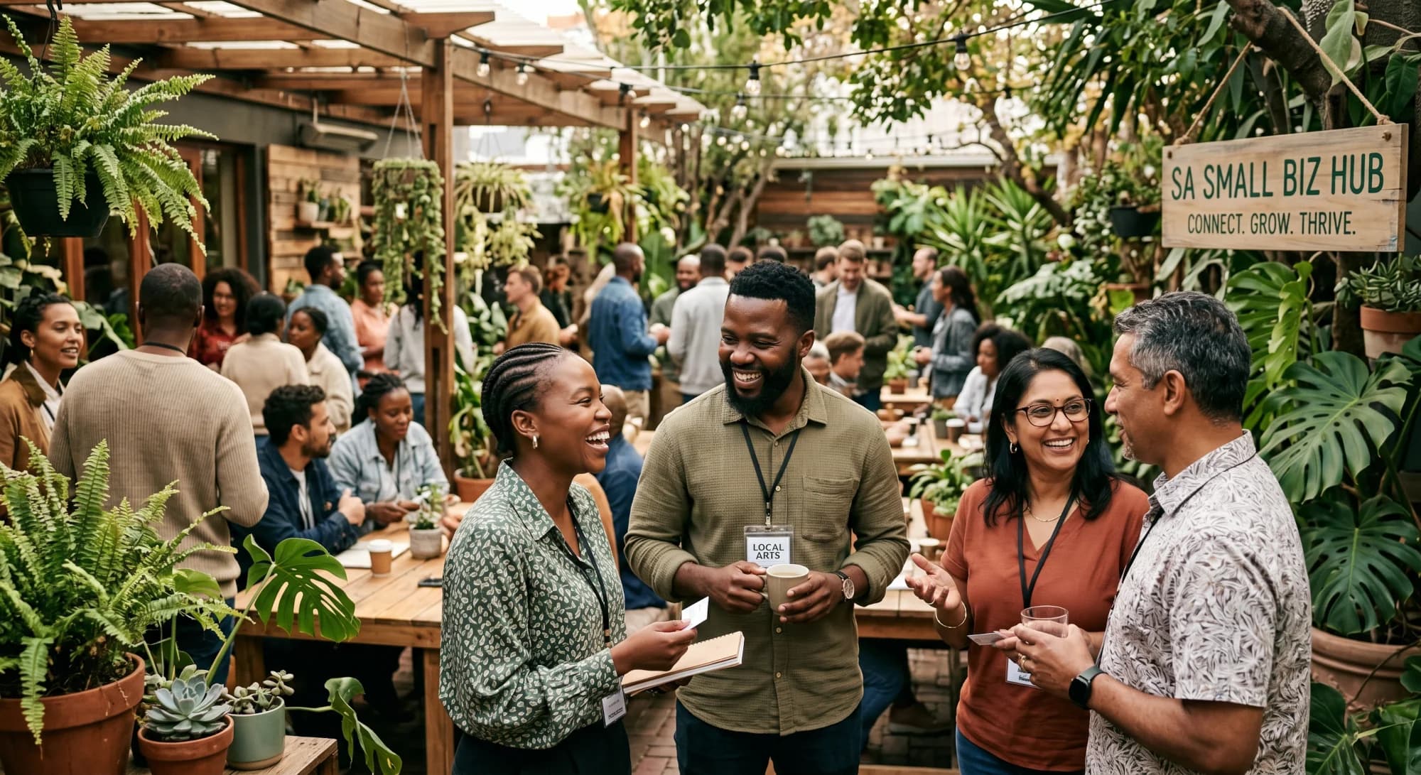 Small-business owners meeting in an IBIS community group.